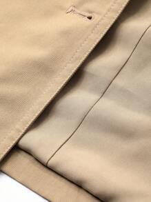 Livesso Women's Casual Contrast Color Windbreaker Jacket, Regular Fit, Autumn,Fall Women Clothes - Khaki - View 7