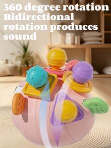 Zazumi 1PC 4.13*3.74in  Chewable BiteResistant EasyGrasp Sensory Teether Ball Colorful Manhattan Toy Cute Pufferfish Shape Educational Developmental Playtime Essential Learning Toy SensoryPlay FineMotorSkills