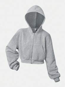 Girlism Teen Girls Casual Knit Hooded Sweatshirt & Sweatshirt Co-Ord Set/Autumn/Winter/Halloween,Glowmode,Fall,Halloween/Autumn/Christmas/Holiday/Festival/Winter - Grey - View 9