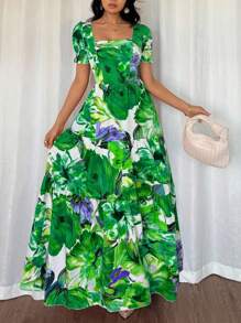 Rafferiza 女士优雅刺绣印花长裙 - 彩色 - 查看 5