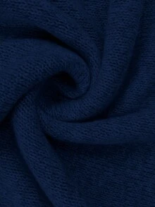 Elenzga Áo len chui đầu cổ tròn tay dài dáng rộng, dáng rộng cỡ lớn dành cho nữ, mùa thu/đông - Màu xanh hải quân - Xem 4