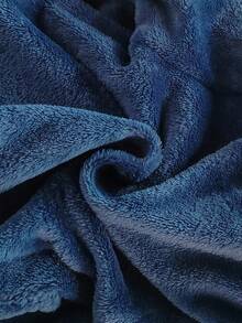 Bộ đồ ngủ nỉ 2 món cho bé trai, màu xanh hải quân trơn, áo khoác cardigan cổ bẻ tay dài và quần, đồ mặc nhà mùa thu/đông cho bé trai, bộ đồ ngủ cho bé trai, đồ ngủ màu xanh hải quân cho bé trai, đồ ngủ cho bé sơ sinh, đồ ngủ mùa thu cho bé trai. - Màu xanh lam - Xem 5