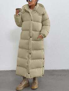 EURMUSE Cappotto invernale imbottito con chiusura laterale a bottoni, lunghezza maxi, con caratteristica di mantenere il calore