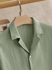 HIMLAND 2pcs/Set Men's Casual Shirt & Pants Set, 2 Piece Matching Vacation Set, Cozy Outfits