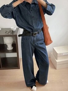 DAZY 女士宽松休闲牛仔套装，秋季新品