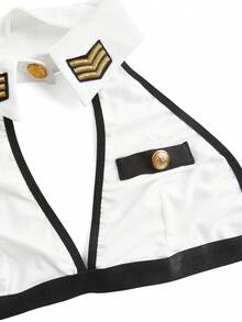 Fantasy Costume Fabric Cosplay Costume With Halter Neck And Mini Split Design