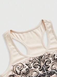 ROMWE Avant Y2K Rhinestone Crown Crop Top For Women