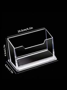 SHEIN 1/2/3/4個裝壓克力名片架桌面收納架，透明卡片展示架，塑膠桌面卡夾辦公用品，適用於名片、座位卡、小物件，時尚水晶風，隨機顏色 - 透明 - 查看 9