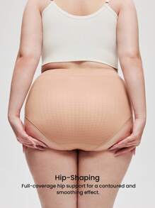 LUVLETTE Plus 3 条装棉质高腰女士内裤套装-柔和色 - 彩色 - 查看 2