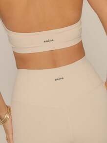 Aralina 休闲装露背褶饰短款上衣。可爱的夏季上衣，非常适合女士夏季度假装和机场装 - 杏色 - 查看 2