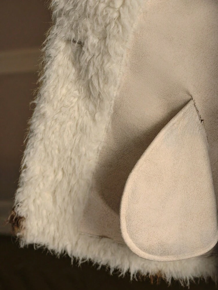 LAPEL COLLAR FAUX FUR COAT