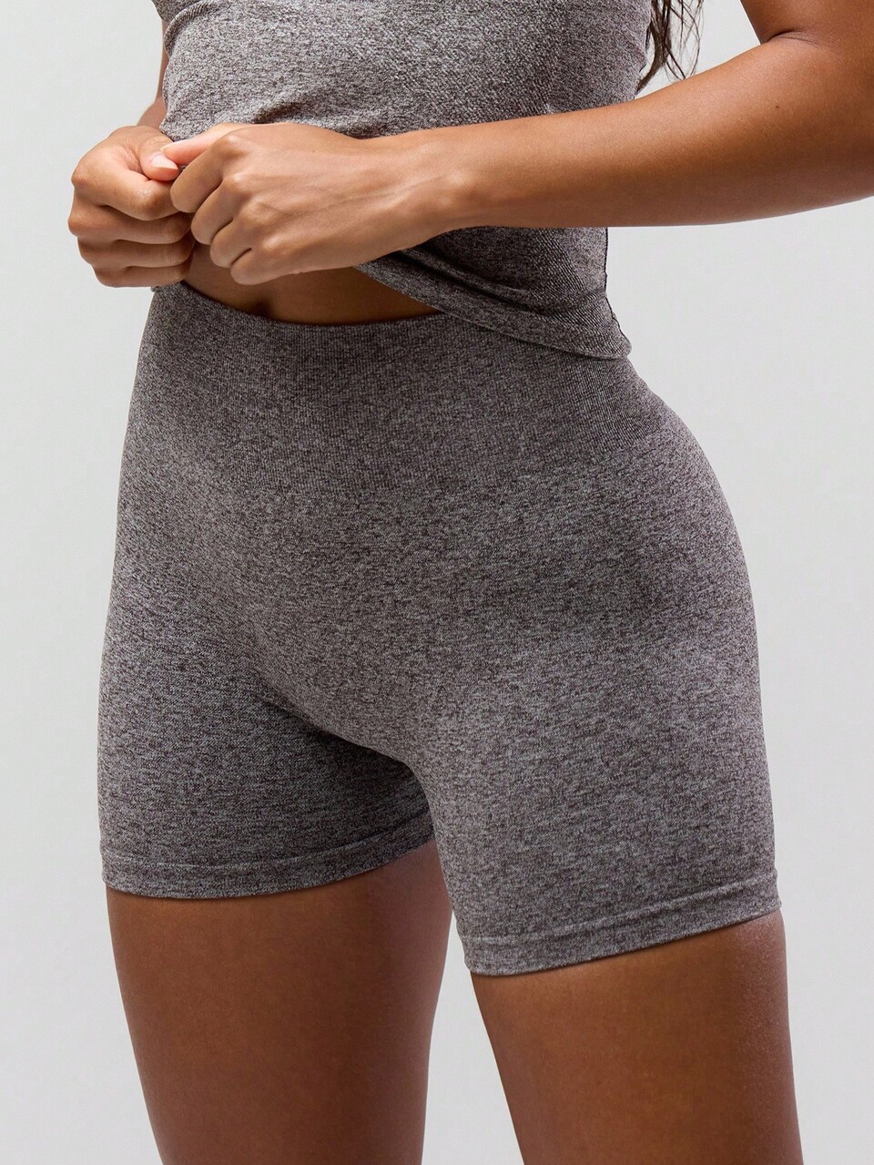 Pantalones cortos deportivos de cintura alta con espalda arrugada para gimnasio, running, pádel, pilates y fitness
