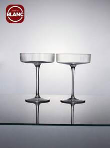 Madebyblanc 1PC/2PCS/4PCS Artisanal Hand-Blown Textured Glassware - 10oz Ribbed Martini Cocktail Glasses & Dessert Cups, Multi-Purpose Ice Cream Bowls For Home Bar, Party, Wedding & Restaurant Supplies