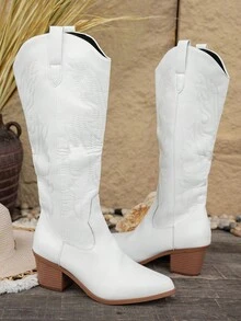Styleloop ミッドカーフブーツ レディース、バカンス、ボヘミアン、レトロアメリカン、ボヘミアン、ウエスタンスタイル、音楽フェス、パーティー、クリスマス、ハロウィンに適しています - ホワイト - チェックする 5