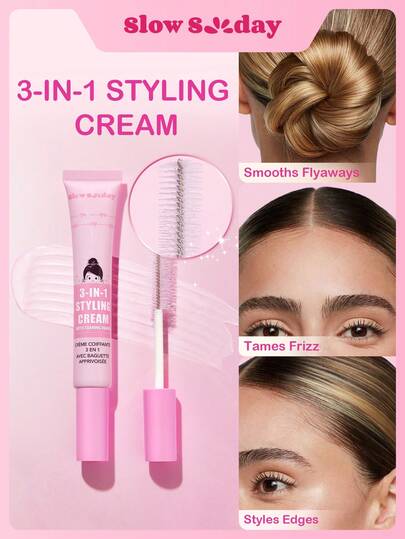 Slow Sunday 3-i-1 stylingkräm med Taming Wand, rakar ner flygigt hår, tämjer friss, stylar kanter.