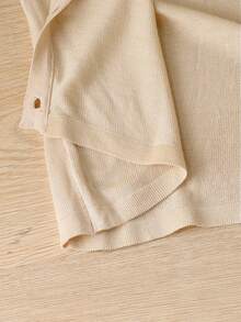女童薄款简约时尚针织毛衣长袖开衫 - 卡其色 - 查看 6
