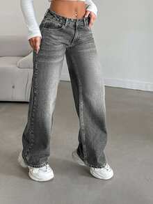 EURMUSE LOW RISE STRAIGHT CYT WOMEN BLUE JEAN - Grey - View 3