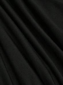 Lyrianda Plus Drawstring Front Hanky Hem Skirt - Black - View 5