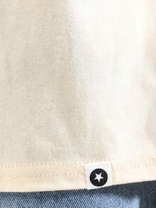 SUMWON Boxy Passform Sweatshirt für Mädchen im Teenager-Alter mit gesticktem Logo, reguläre Länge, Baumwollmischung, lässiger Herbst-Winter Alltagsartikel, Rundhals-Pullover