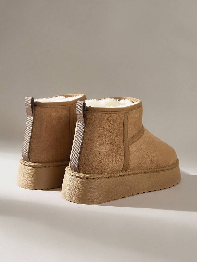 Solecia Botas de Neve Femininas, Adequadas para Uso Diário no Outono/Inverno - Castanho - Visão 5
