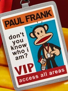 Paul Frank X SHEIN 1pc PU Leather Cartoon Character Pattern Card Holder With Lanyard, Fits 1-2 Cards, Transparent Window, Suitable For Men, Women, Students, Monkeys, Fashionable And - Multicolor - View 6