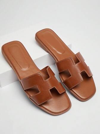 SHUZIA Sandales plates confortables pour femmes, idéales pour les vacances d'été et le quotidien