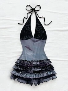 Soleia Bộ đồ liền thân đi nghỉ mát giản dị lãng mạn, thích hợp cho tiệc tùng, lễ hội âm nhạc, phong cách Boho, bãi biển, mùa hè - Nhiều màu - Xem 4