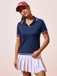 CourtClass Women's Casual Outdoor Short Sleeve Sports Polo Shirt