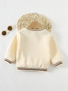 Cozy Pixies Maglione girocollo a maniche lunghe in maglia morbida con motivo a orsetto cartoni animati per bambino