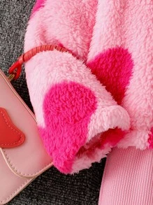 3件套女童粉色翻领短款仿皮草外套、白色吊带背心、粉色喇叭裤冬季时尚套装，适合秋冬季女童穿着，保暖毛绒背心套装搭配喇叭裤，适合儿童秋季穿着。 - 粉色 - 查看 6