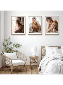 SHEIN 12x16in Wooden Color Wooden Picture Frames Set Of 5/3/2/1 With Mat For 11x14 Or Without Mat For 12x16, Wall Gallery Photo Frame For Both Vertical And Horizontal Display, Random Mats Included, No Picture Included Gifts Birthday Graduation - wood color - View 5