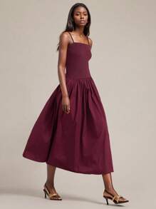 Ontre 2025 新款都市简约风无袖连衣裙，拼布面料，A 字廓形，针织材质，女士休闲连衣裙，适合秋季、返校、商务休闲、通勤装