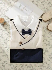 SHEIN 3pcs Young Boy Vintage Gentleman Vest Set With White Long Sleeve Shirt And Pants Boy Formal Set Little Boy Suit Set Boys Elegant Outfit Fall Winter - Multicolor - View 3