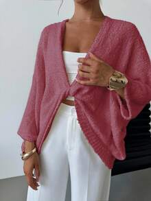 EURMUSE Pulover minimalist elegant, lejer, cu decolteu în V încrucișat pentru femei