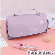 1 件可爱小学生多功能大容量可拆卸甜甜圈形减压铅笔盒返校、铅笔袋、书包 - 粉色 - 查看 25