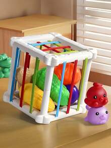 Zazumi 6 件/套 4.53 * 4.53 英寸紧凑尺寸多功能教育堆叠玩具彩虹色几何形状识别精细运动技能训练感官游戏 STEM 学习玩具蒙特梭利教室学前礼物生日圣诞节节日派对（三个系列可供选择）