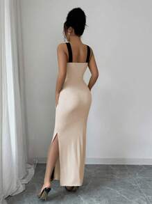 Rafferiza Women's Stylish Elegant Color Blocking Bodycon Dress - Multicolor - View 6