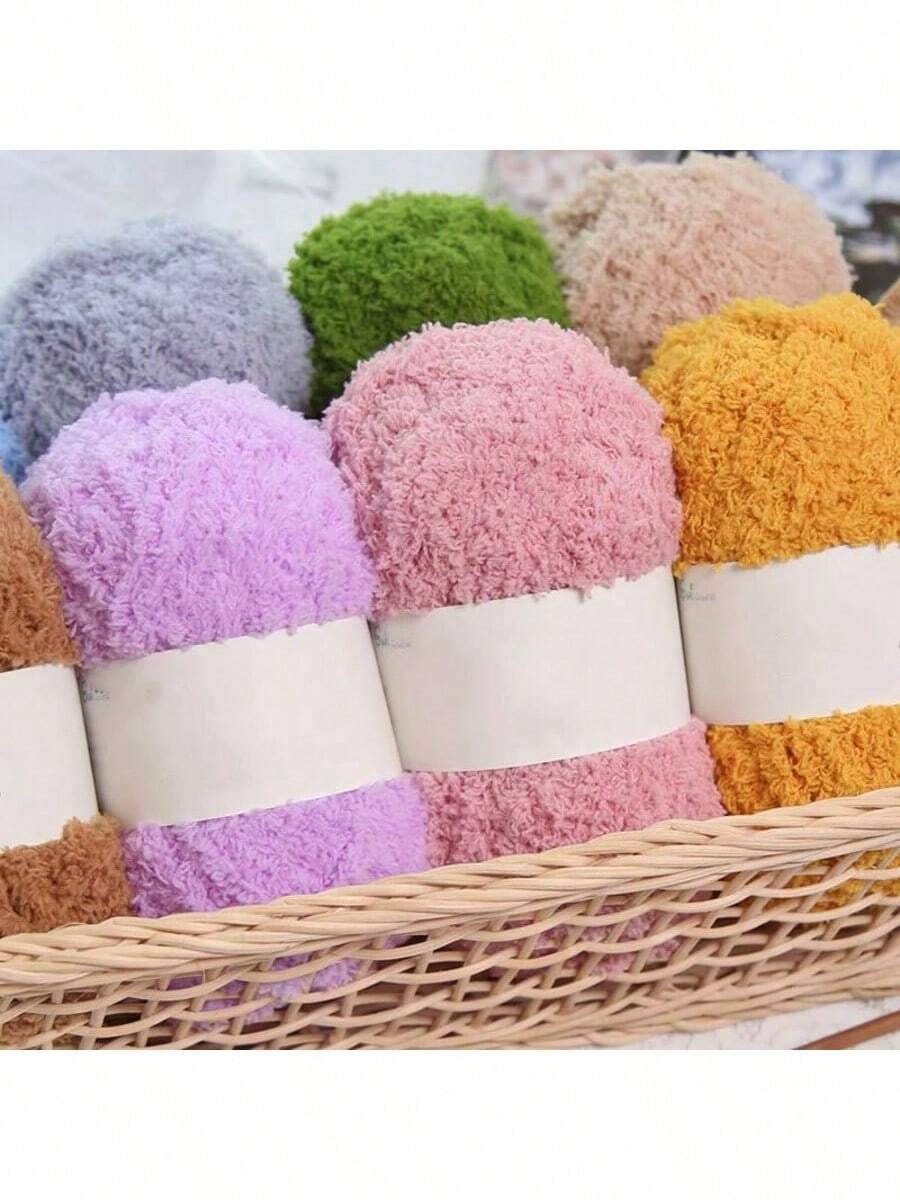 1卷50克/1.76盎司珊瑚绒毛线球,用于手工DIY编织围巾、包袋等。 - 50g/1件 - 查看 1