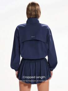 GLOWMODE 防水轻质网球腋下后网眼面板可调节下摆腰长夹克健身训练网球 - Dark Blue - 查看 2