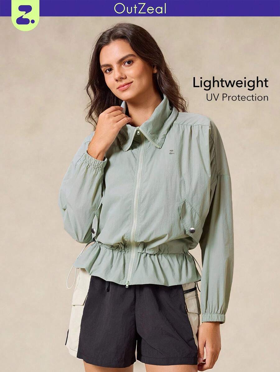 OutZeal 女士防紫外线 UPF50+ 轻便透气防晒运动夹克 徒步露营日常 - 綠色 - 查看 1