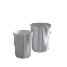 SHEIN 1pc Minimalist Striped Trash Can, Available In White, Black And Beige. Suitable For Bedrooms, Living Rooms And Bathrooms As A Paper Bin Or Garbage Storage Container. Ideal For Homes And Offices.