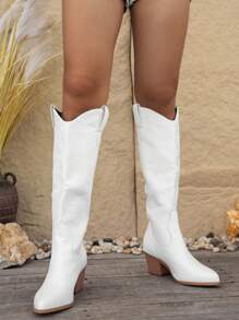 Styleloop ミッドカーフブーツ レディース、バカンス、ボヘミアン、レトロアメリカン、ボヘミアン、ウエスタンスタイル、音楽フェス、パーティー、クリスマス、ハロウィンに適しています - ホワイト - チェックする 7