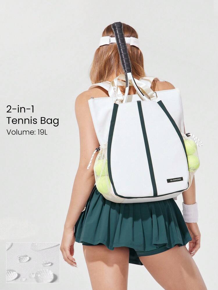 Mochila de 19L con correas ajustables para el hombro, de múltiples capas, para almacenamiento de raquetas, para tenis, golf y uso casual diario