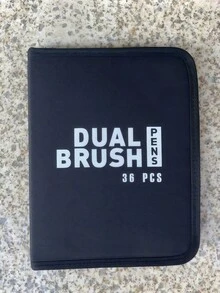 SHEIN 168/120/100/80/72/60/48/36 PCS Double Tip Marker Pen Set Washable Brush Pen Art Supplies No Bleed Through Paper Waterproof Vibrant Colors Professional Artist Markers DIY Graffiti Drawing Tools Sketching Coloring Set Perfect Gift For Back To School Art Collection - Multicolor - View 17