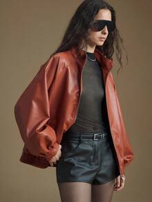 Ontre 2025 秋冬新品，Tangerine 女装，女士秋季夹克，秋季、万圣节、返校季、圣诞节、啤酒节女士外套，夜间外出装束，婚礼宾客装，商务休闲装，复古风格女士夹克 - 鏽棕色 - 查看 5