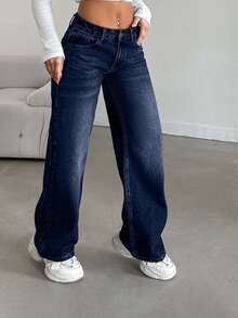 EURMUSE LOW RISE STRAIGHT CYT WOMEN BLUE JEAN - Dark Wash - View 3