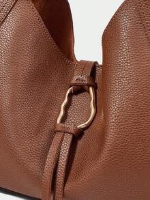 SHECARRY 时尚简约大容量单肩包 - 棕色 - 查看 5