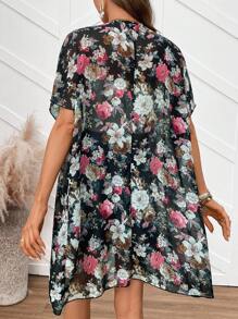 Breezaya Floral Print Loose Vacation Casual Jacket - Multicolor - View 2