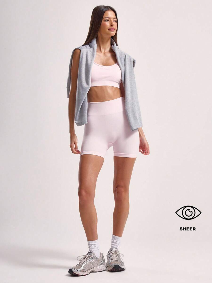 Musera Sport 罗纹高腰运动短裤健身夏季假日骑行短裤健身房日常健身