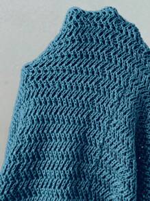 Breezaya 女式纯色短款钩针毛衣裙 - 水鴨藍 - 查看 8